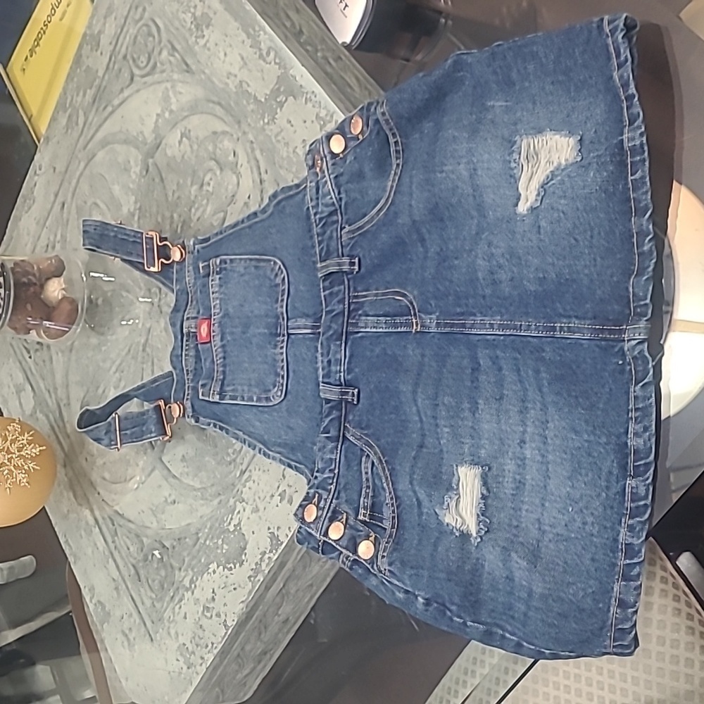 DICKIE'S WOMEN'S OVERALL SOFT DENIM DRESS MEDIUM SIZE